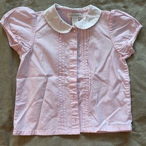Pottery Barn Kids Light Pink Blouse with White Collar